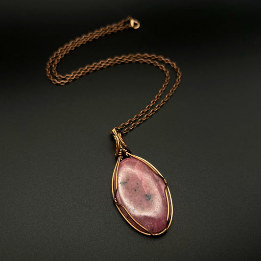 Rhodonite Wire Wrapped Pendant